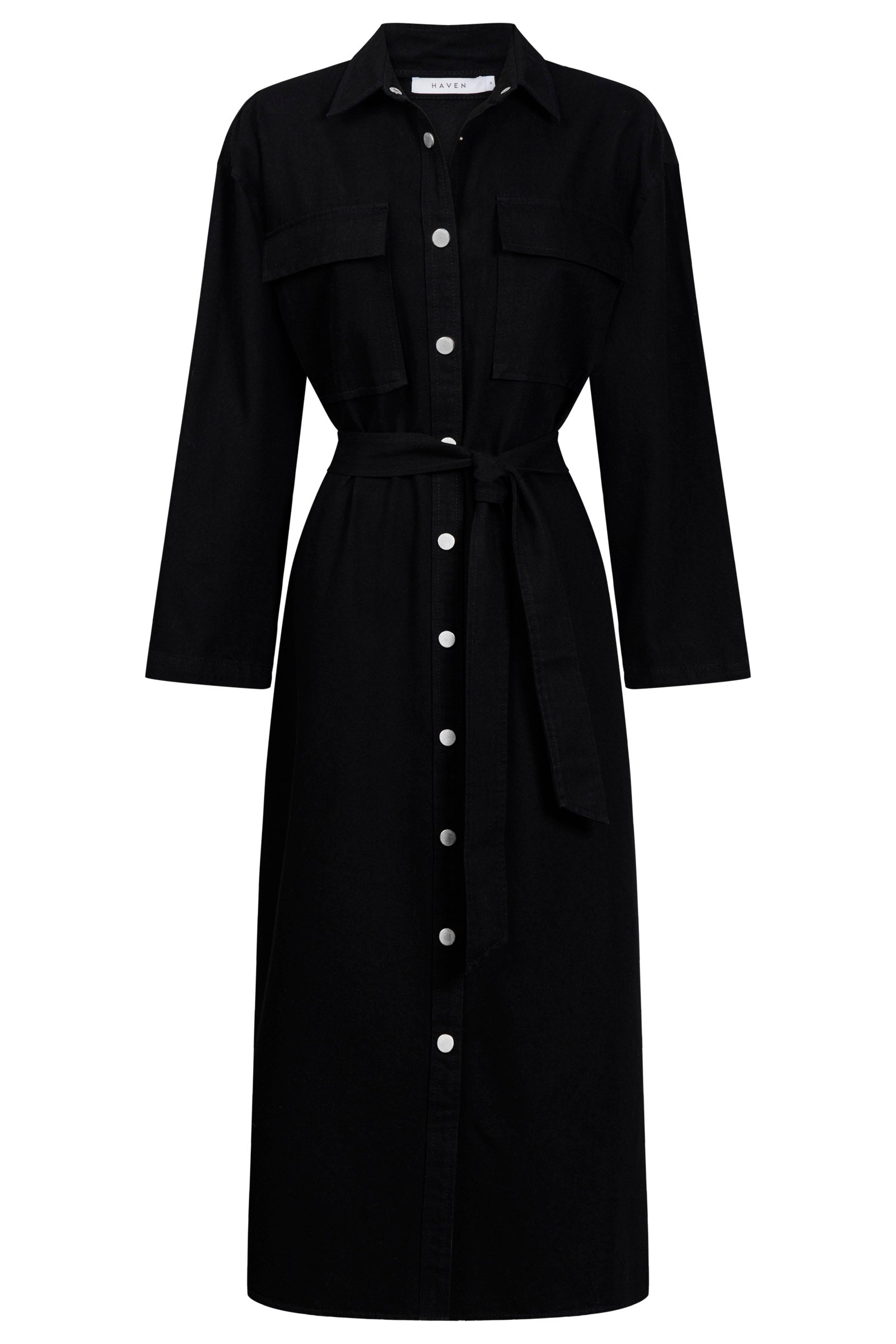 Denver Denim Shirt Dress - Black