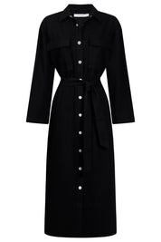 Denver Denim Shirt Dress - Black