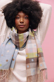 Columbus Spot Scarf - Baby Blue