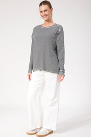 Levi Stripe Long Sleeve Tshirt - Black