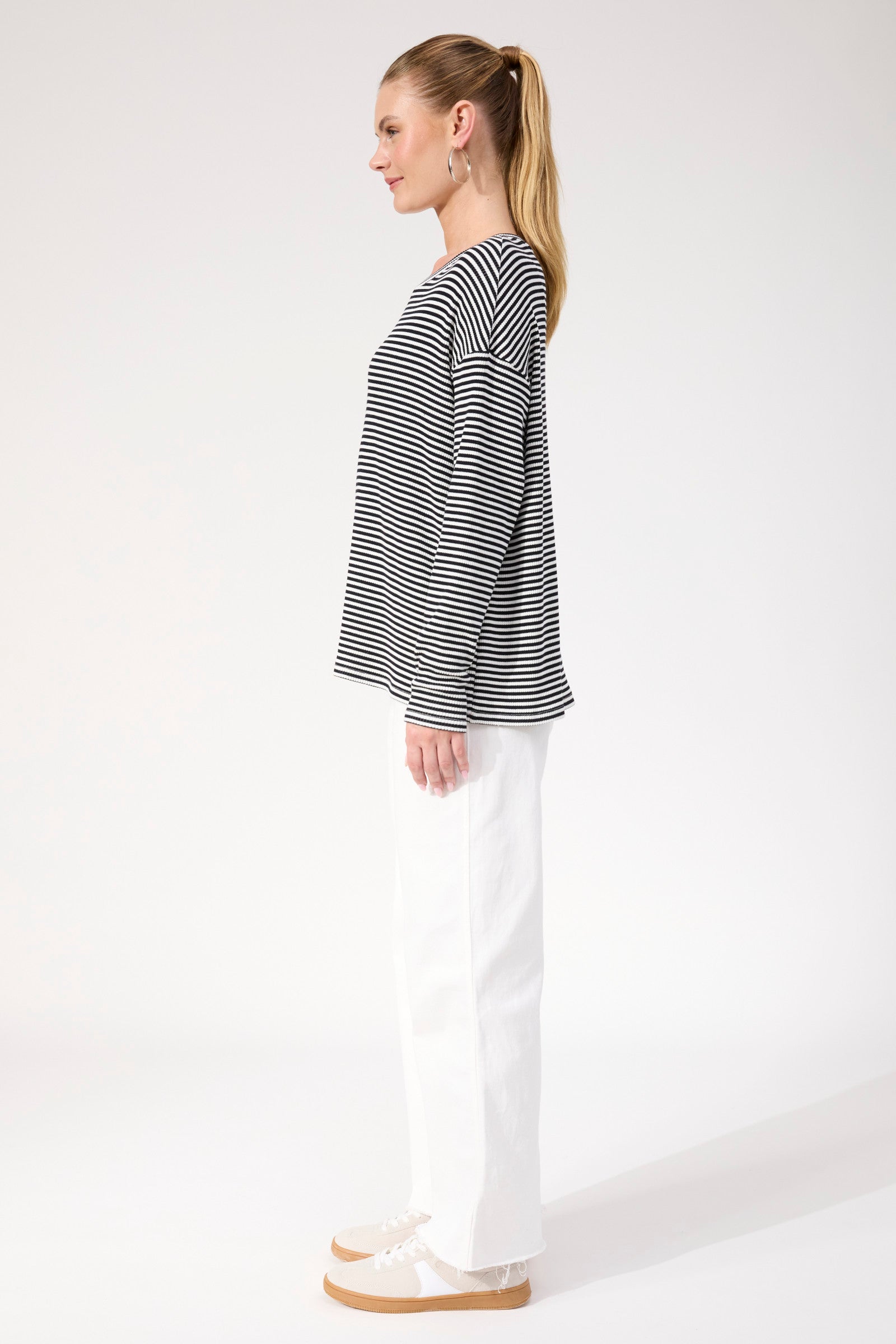 Levi Stripe Long Sleeve Tshirt - Black