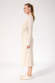 Levi Stripe Tshirt Dress - Latte