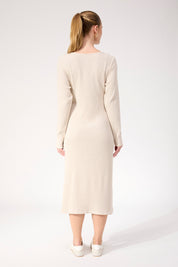 Levi Stripe Tshirt Dress - Latte