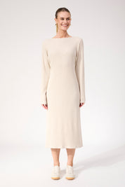 Levi Stripe Tshirt Dress - Latte