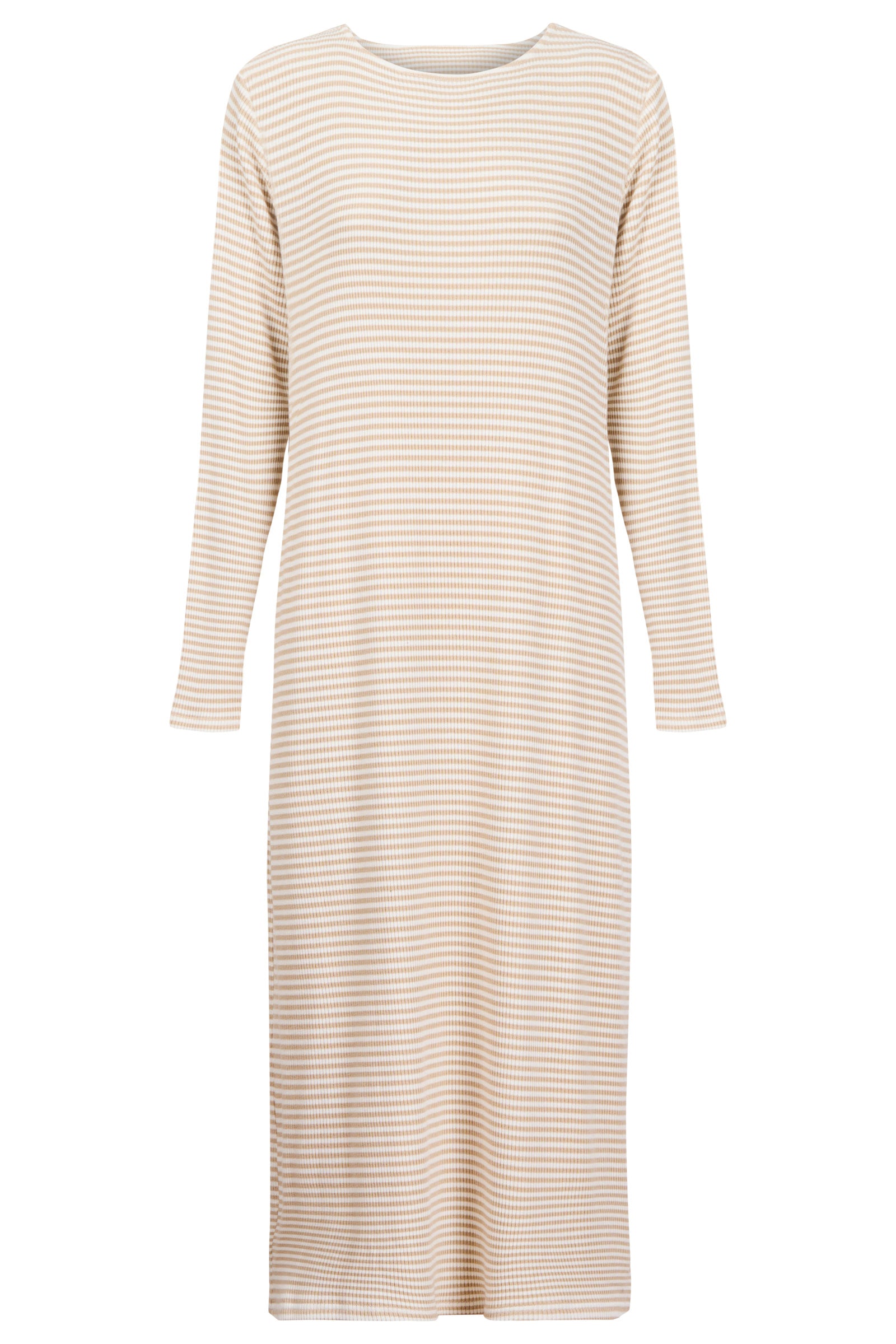 Levi Stripe Tshirt Dress - Latte