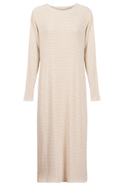 Levi Stripe Tshirt Dress - Latte