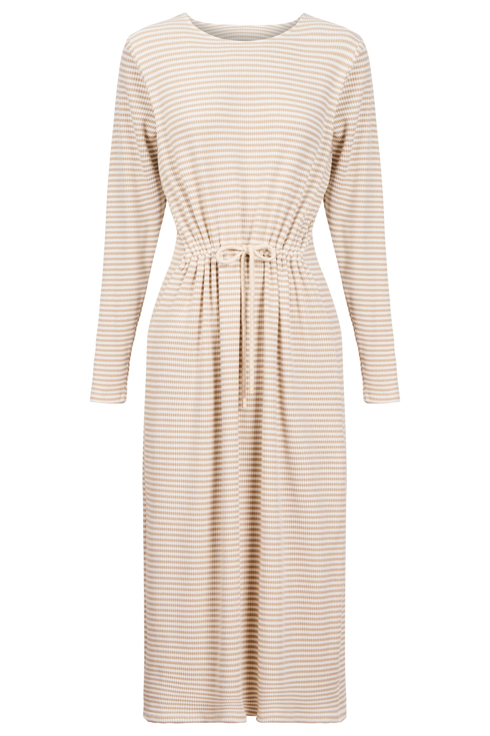 Levi Stripe Tshirt Dress - Latte