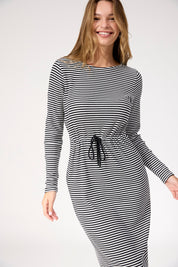 Levi Stripe Tshirt Dress - Black