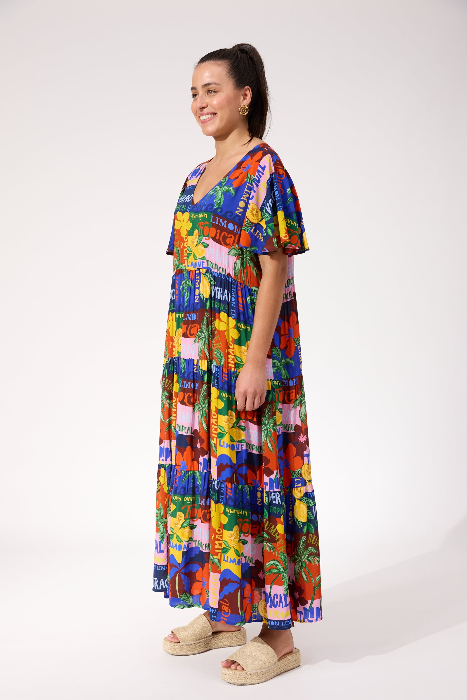 Odyssey Tiered Maxi Dress - Tropical