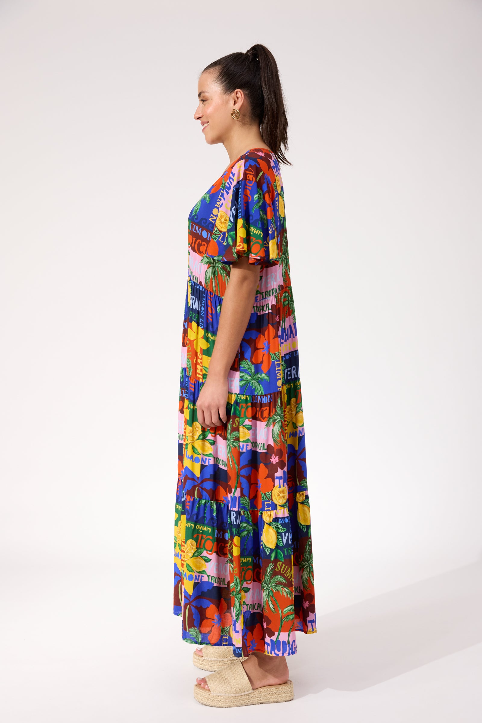 Odyssey Tiered Maxi Dress - Tropical