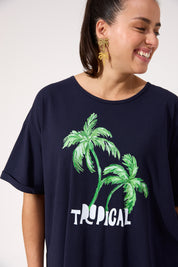 Odyssey Tshirt - Navy Tropical