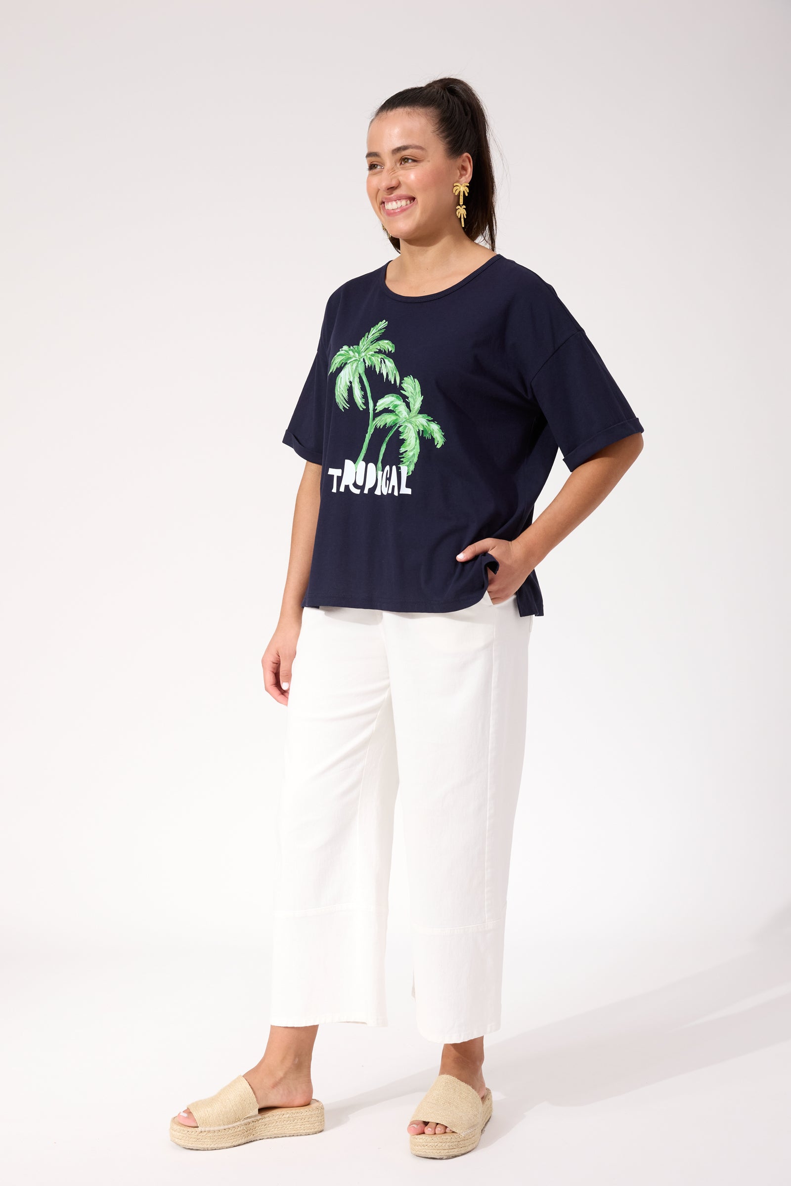 Odyssey Tshirt - Navy Tropical