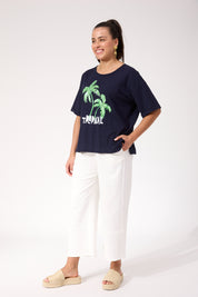 Odyssey Tshirt - Navy Tropical