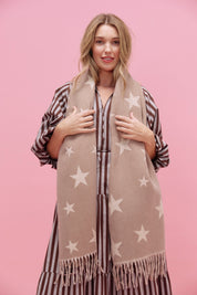 Boston Star Scarf - Latte