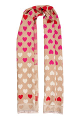 Savoie Heart Scarf - Latte