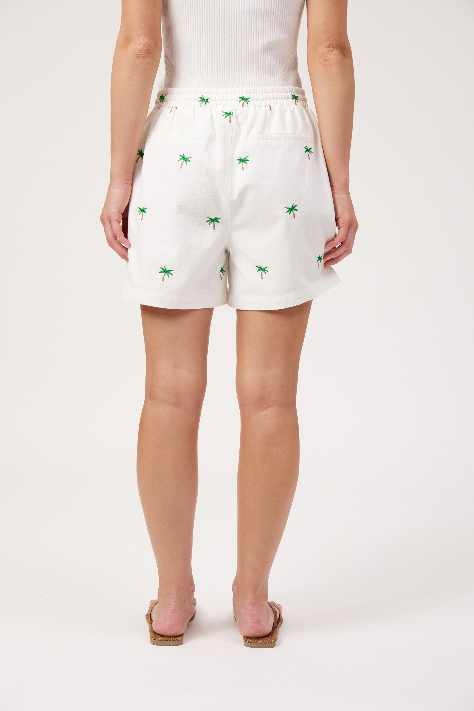 Mauritius Embroidered Denim Short - White
