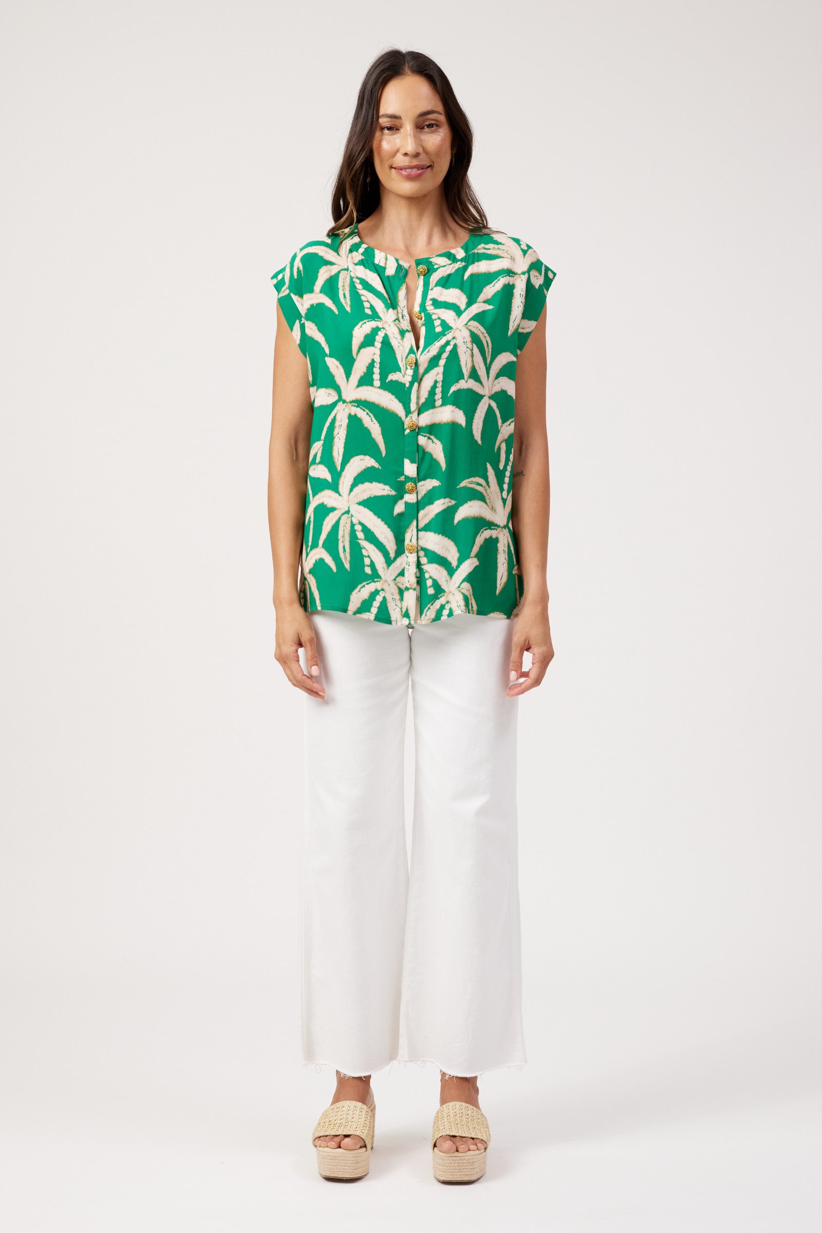 Congo Button Top - Palm
