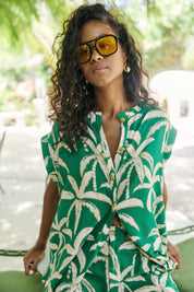 Congo Button Top - Palm