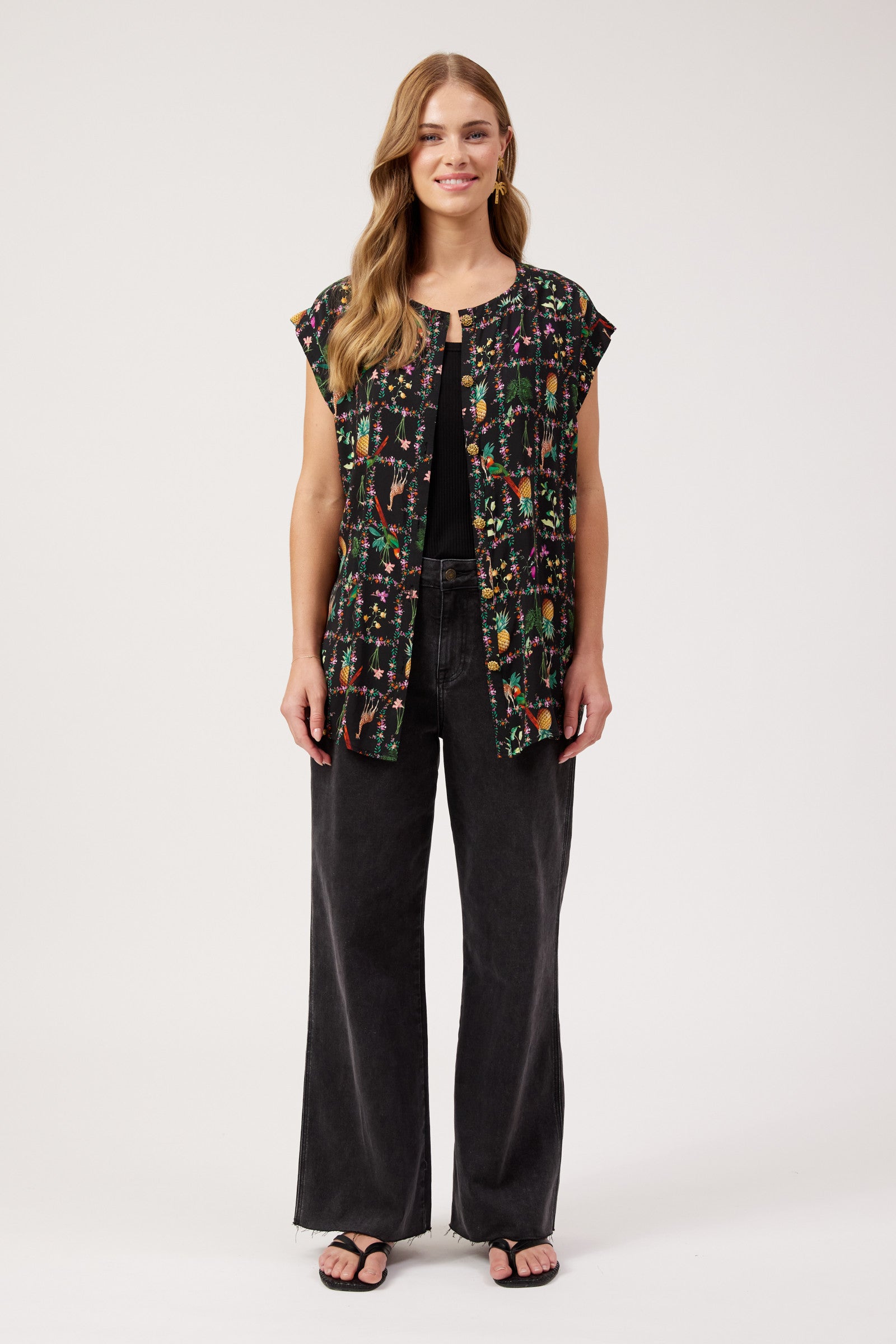 Congo Button Top - Jungle
