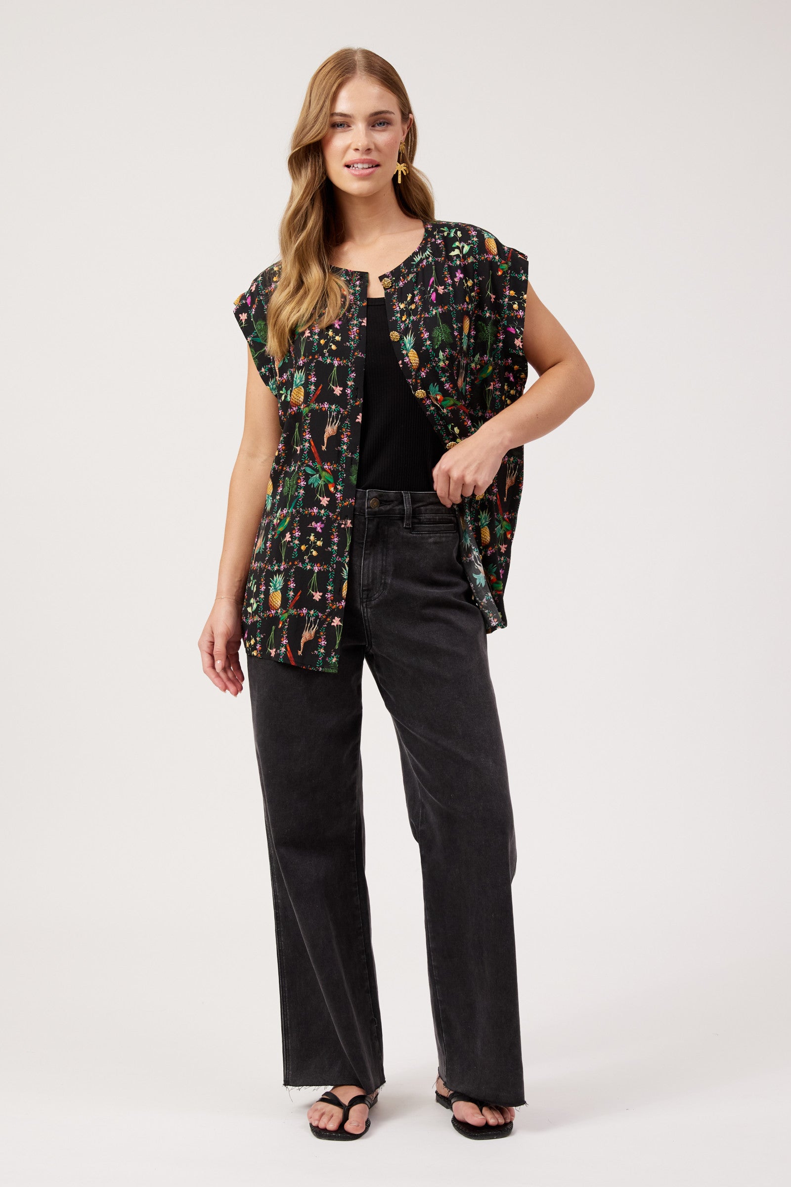 Congo Button Top - Jungle