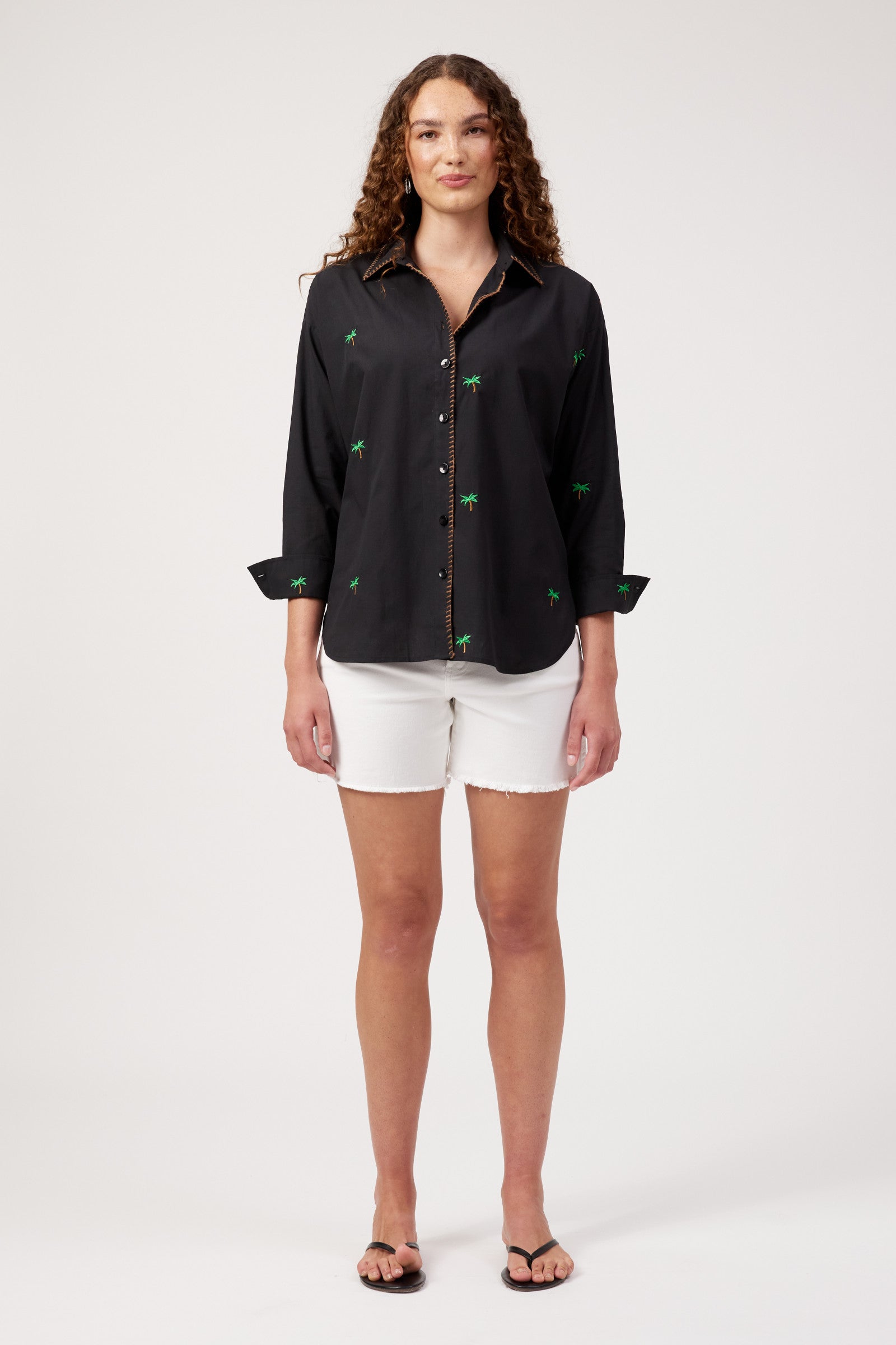 Mauritius Embroidered Shirt - Black