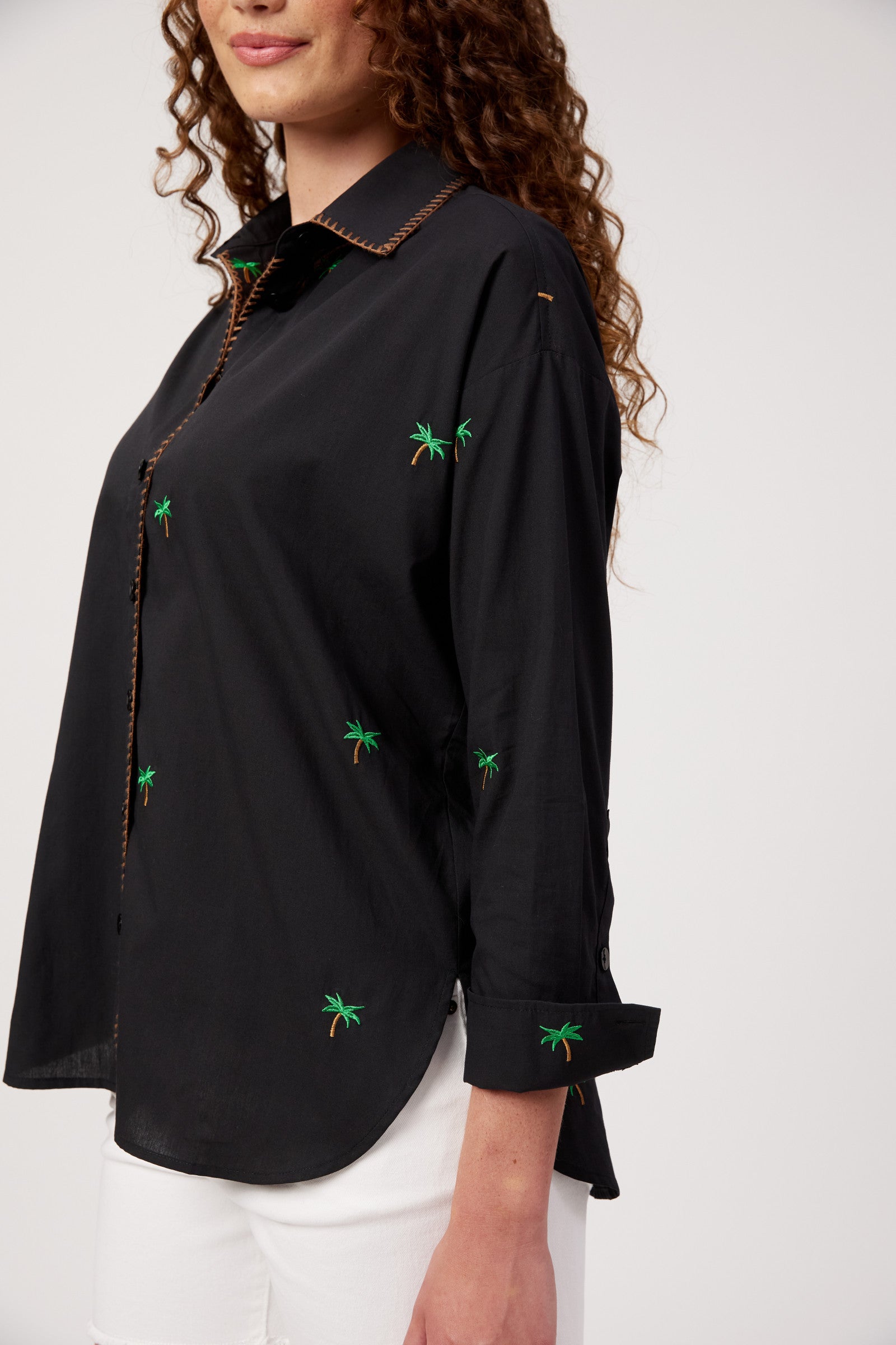 Mauritius Embroidered Shirt - Black