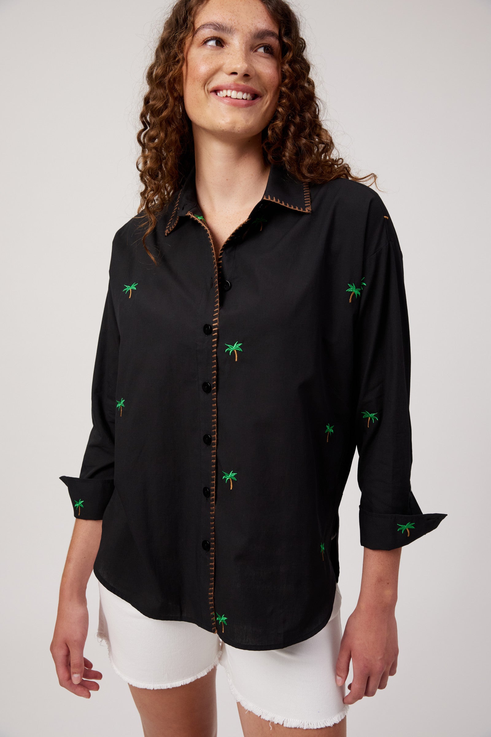 Mauritius Embroidered Shirt - Black