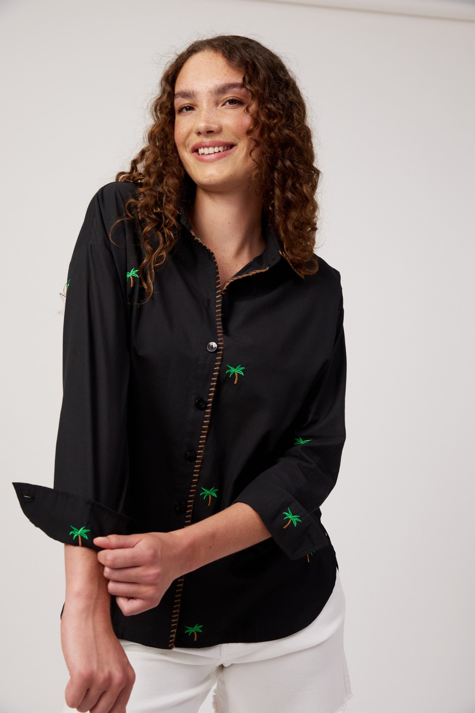 Mauritius Embroidered Shirt - Black