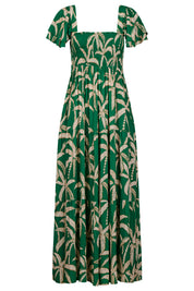 Congo Shirred Maxi Dress - Palm