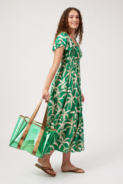 Congo Shirred Maxi Dress - Palm