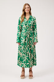 Congo Midi Shirt Dress - Palm