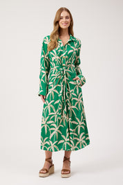 Congo Midi Shirt Dress - Palm