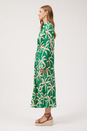 Congo Midi Shirt Dress - Palm