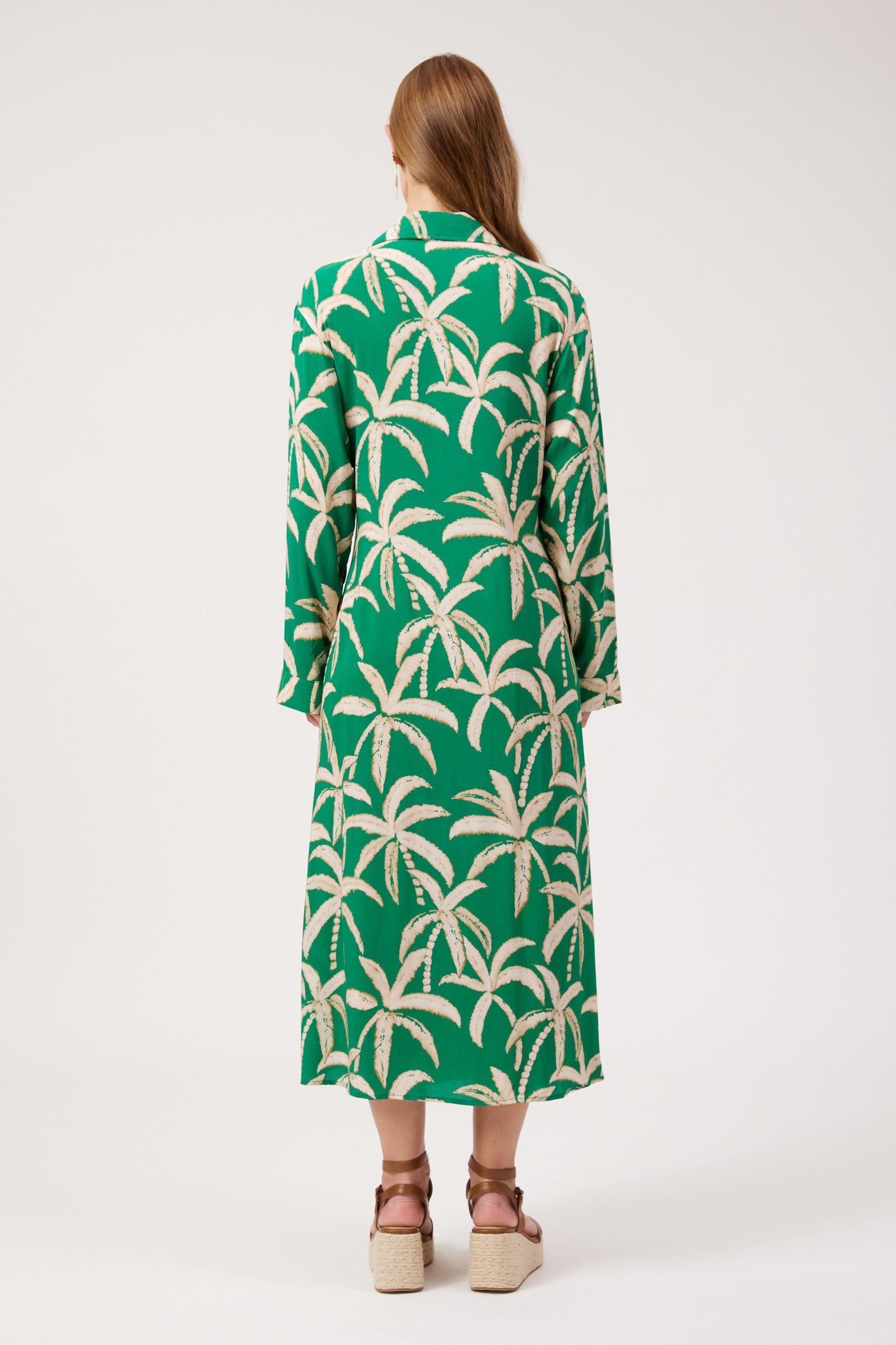 Congo Midi Shirt Dress - Palm