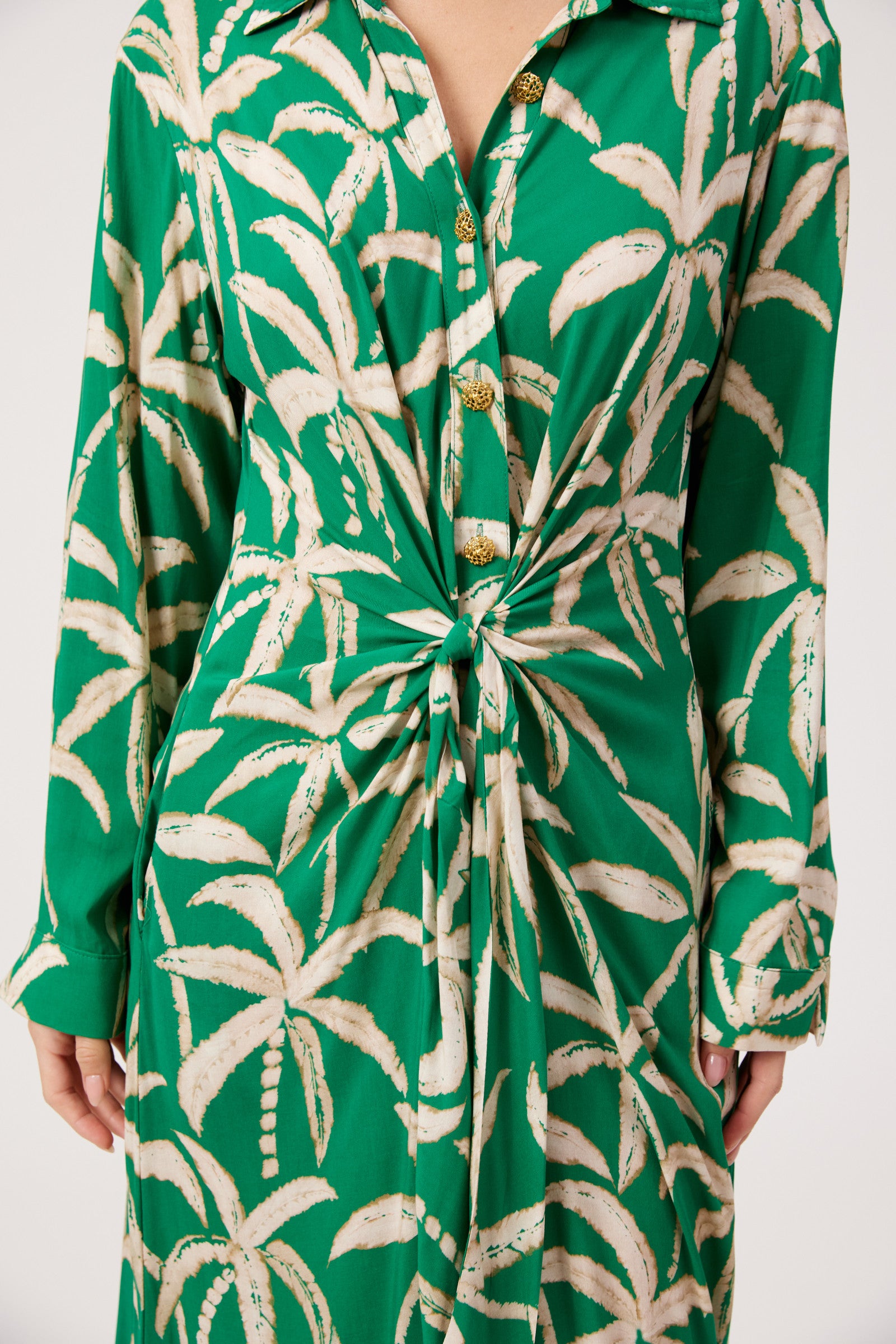 Congo Midi Shirt Dress - Palm