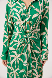 Congo Midi Shirt Dress - Palm
