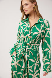 Congo Midi Shirt Dress - Palm