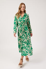Congo Midi Shirt Dress - Palm