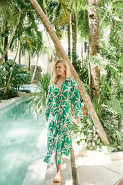 Congo Midi Shirt Dress - Palm