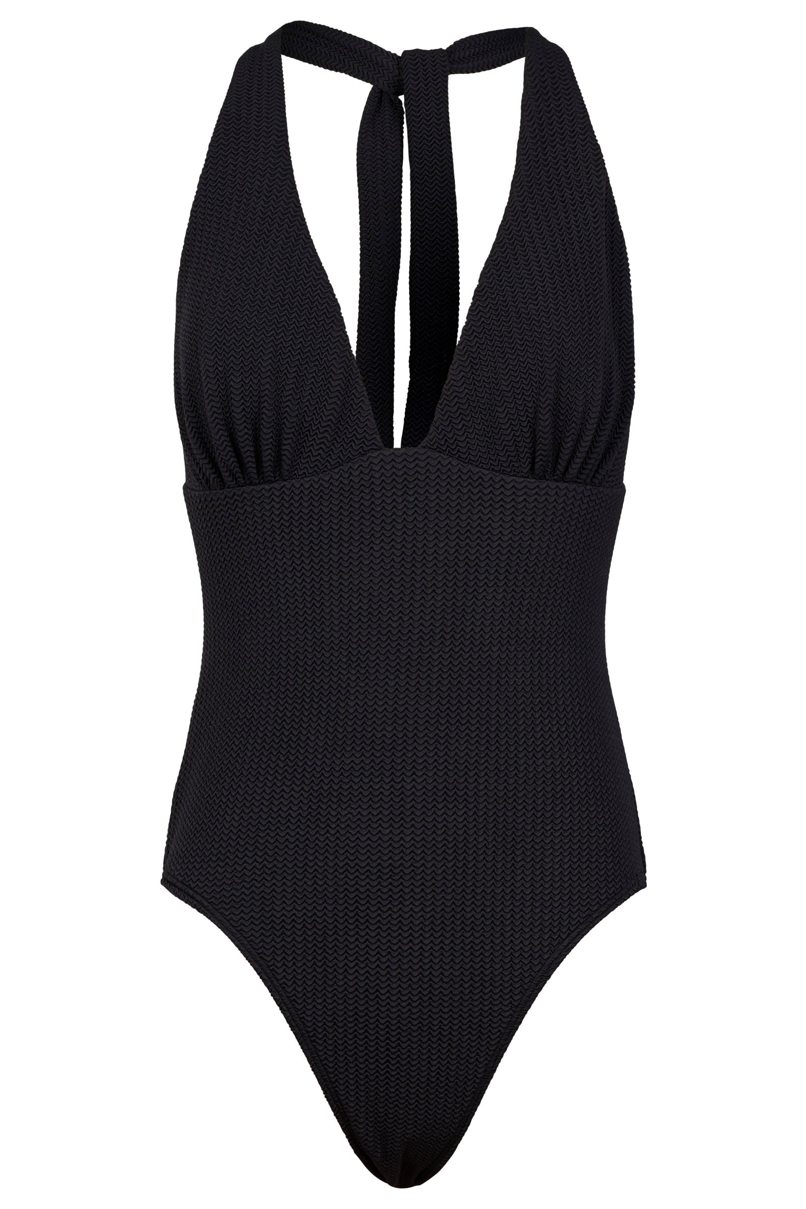 Congo Halter Neck One Piece Swimsuit - Black