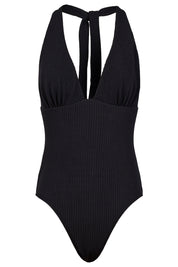 Congo Halter Neck One Piece Swimsuit - Black