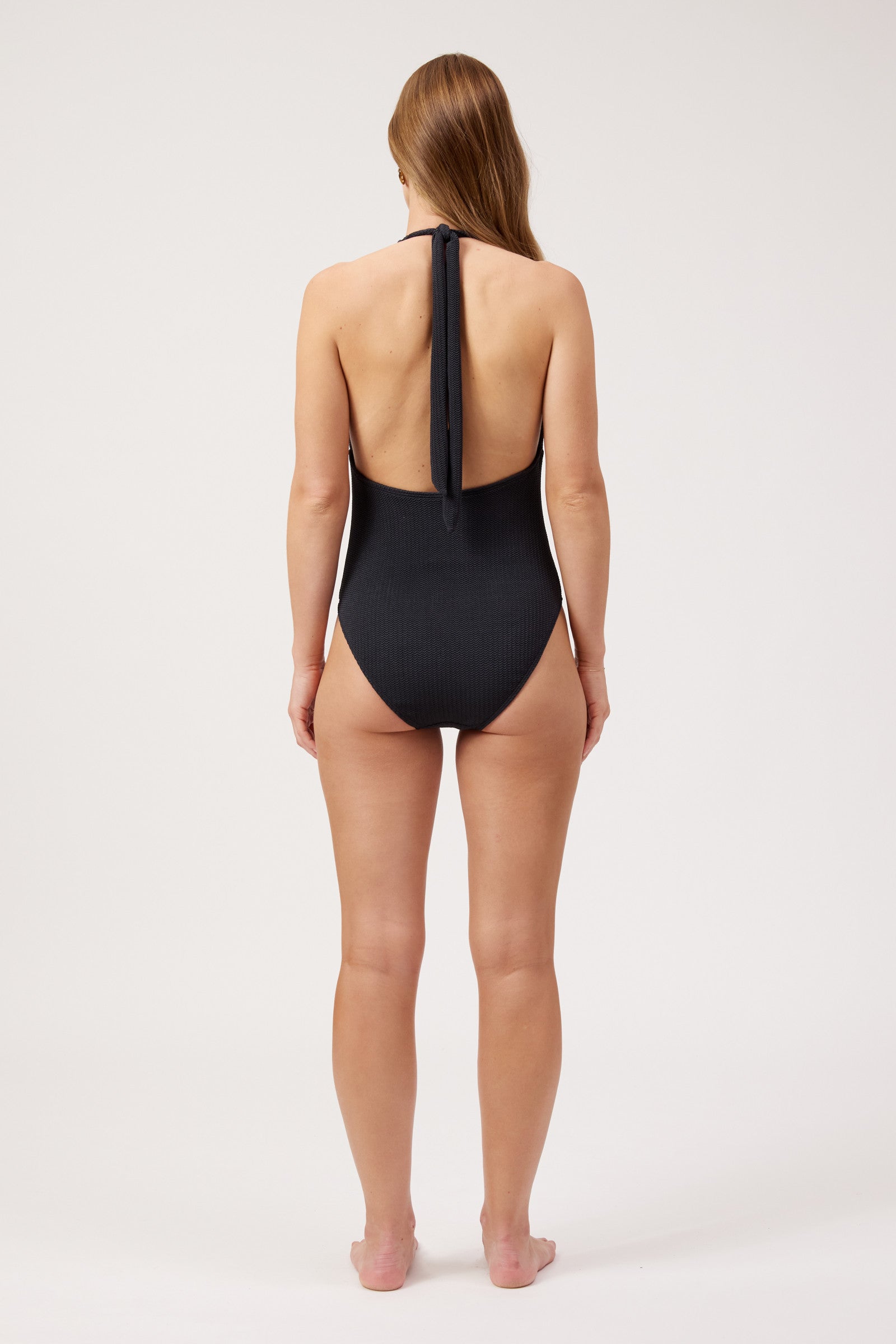 Congo Halter Neck One Piece Swimsuit - Black