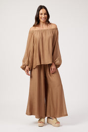 Kenya Off Shoulder Top - Wheat