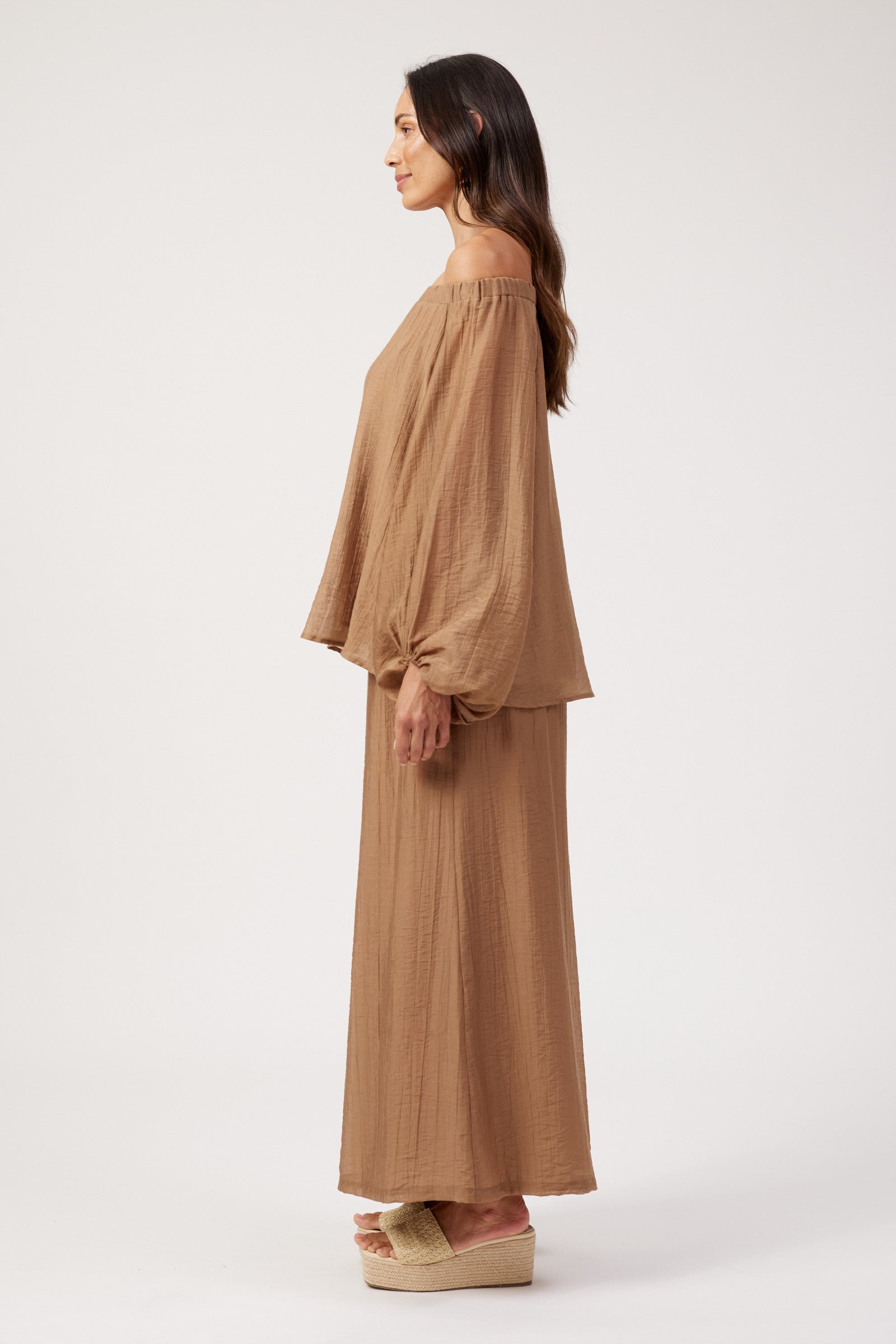 Kenya Off Shoulder Top - Wheat
