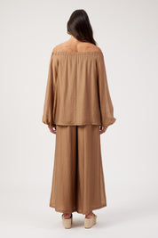Kenya Off Shoulder Top - Wheat