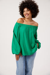 Kenya Off Shoulder Top - Green