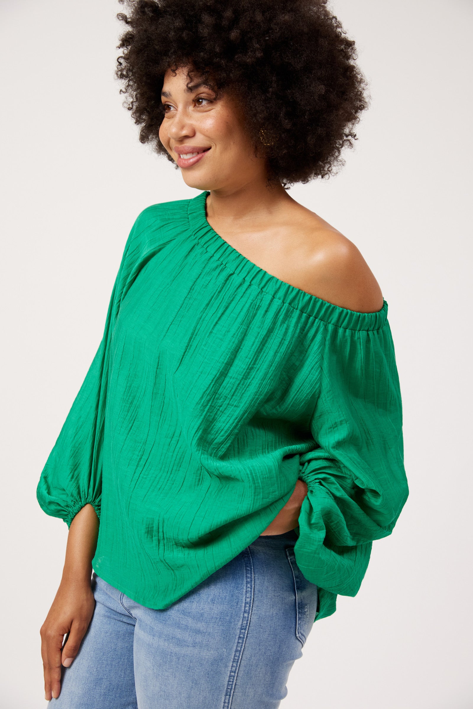 Kenya Off Shoulder Top - Green