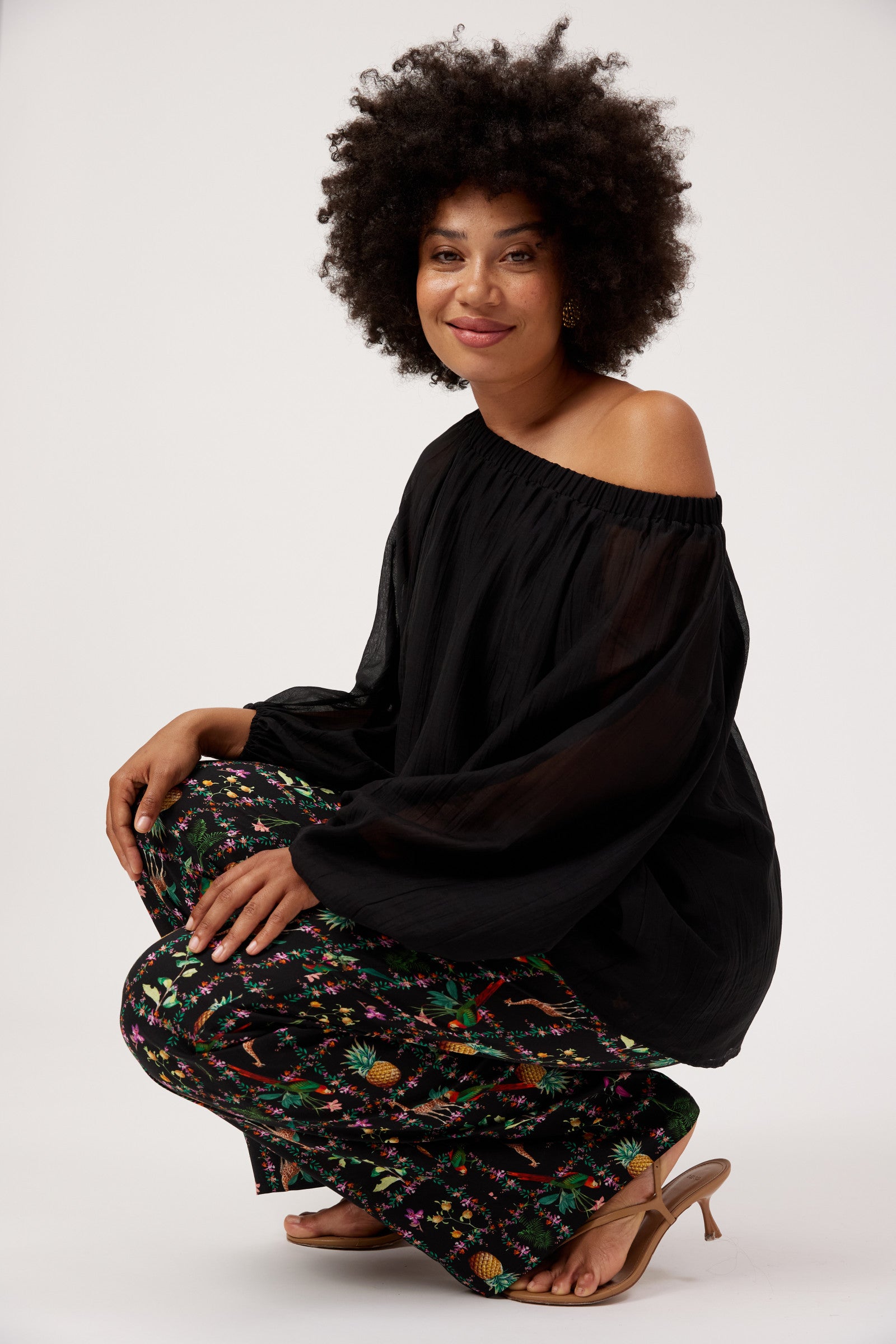 Kenya Off Shoulder Top - Black