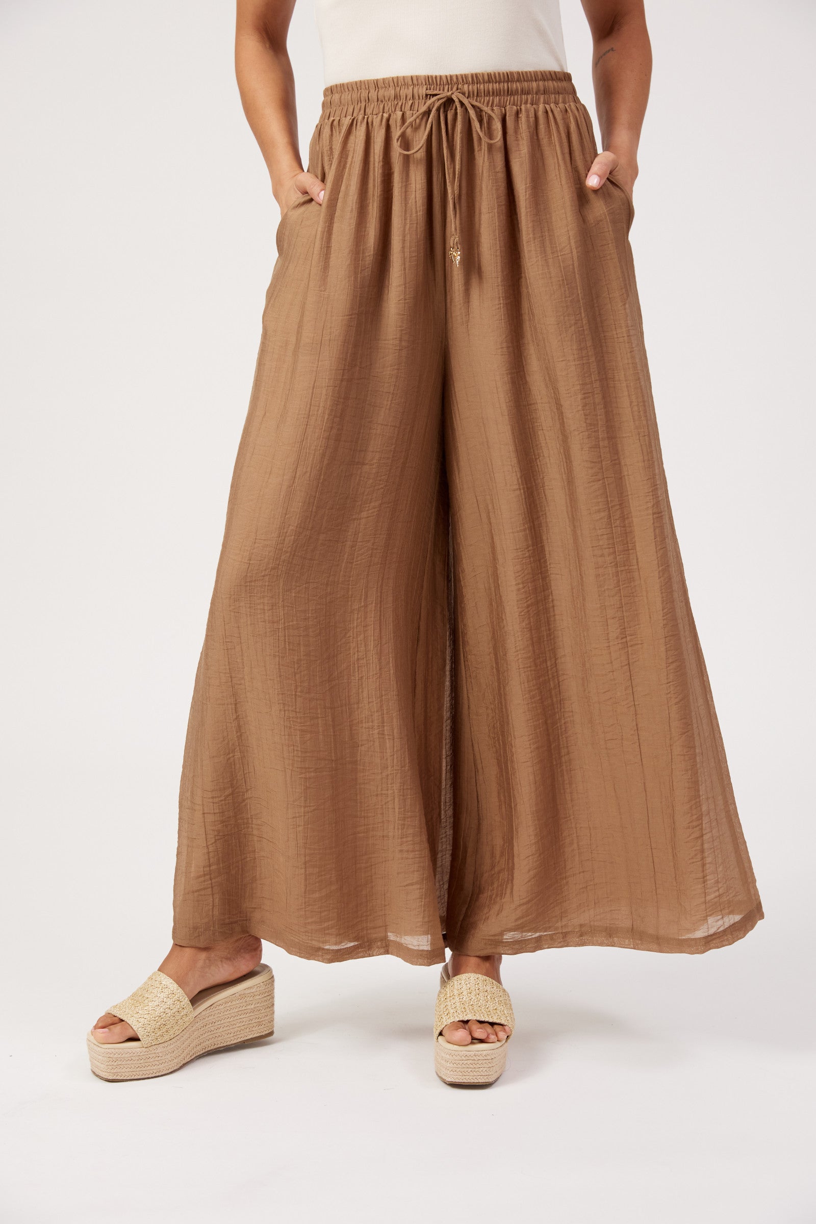 Kenya Palazzo Pant - Wheat