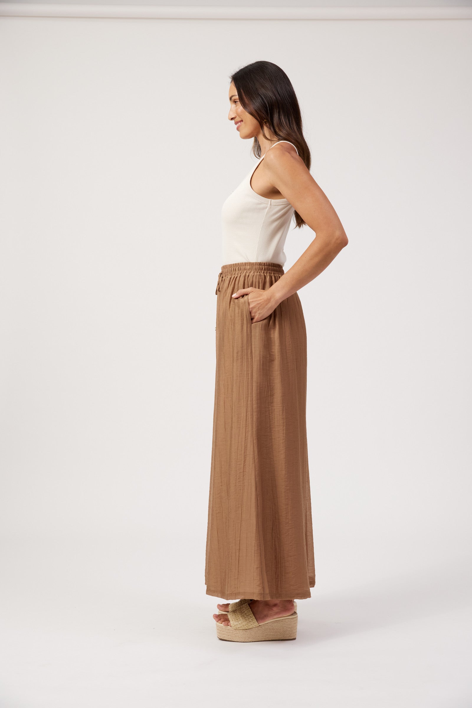 Kenya Palazzo Pant - Wheat